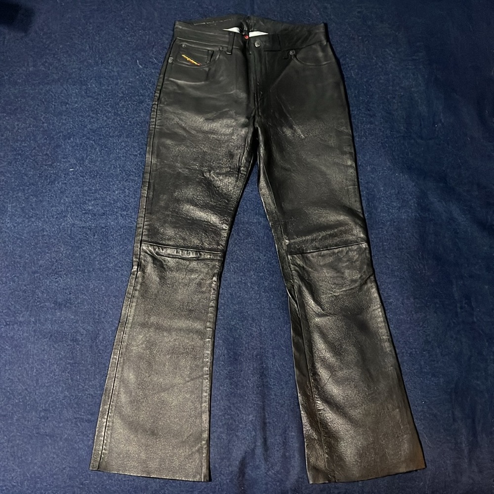 Vintage Diesel Leather Bootcut/ Flare Pants